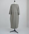 Mochi / home&miles.モチ / ホーム＆マイルズ.organic cotton ＆ linen layered one piece [mud grey]