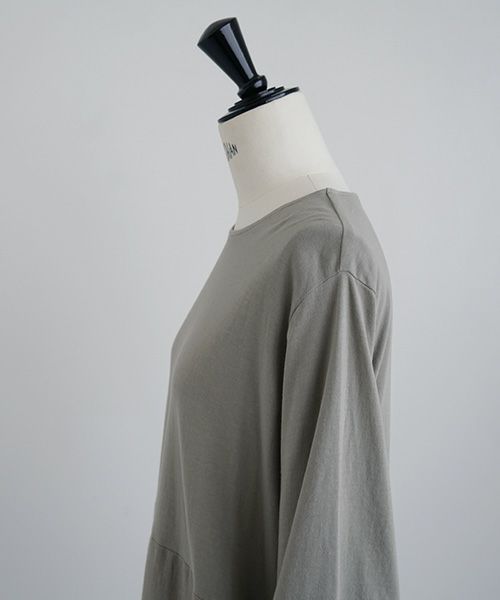 Mochi / home&miles.モチ / ホーム＆マイルズ.organic cotton ＆ linen layered one piece [mud grey]