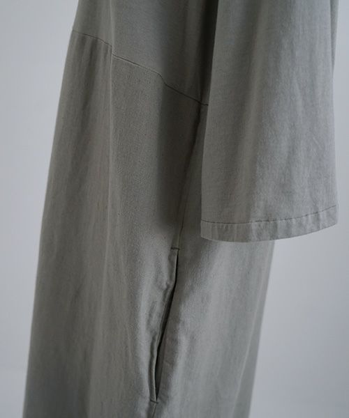 Mochi / home&miles.モチ / ホーム＆マイルズ.organic cotton ＆ linen layered one piece [mud grey]