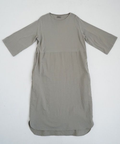 Mochi / home&miles.モチ / ホーム＆マイルズ.organic cotton ＆ linen layered one piece [mud grey]