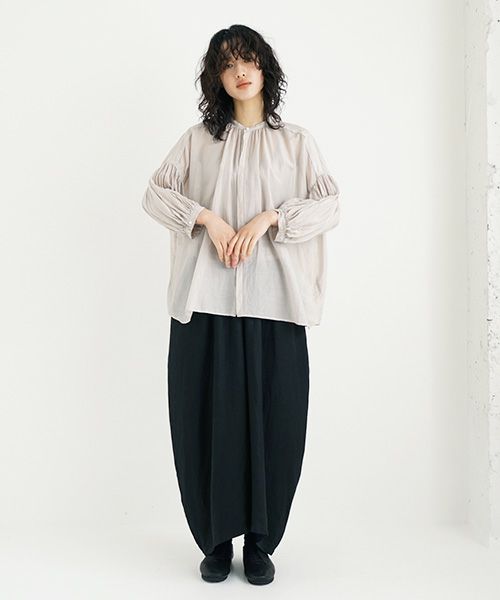 suzuki takayuki.スズキタカユキ.puff-sleeve blouse [S221-13/ice grey]