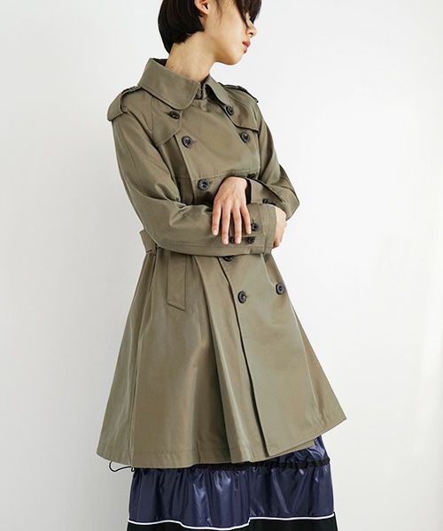 SWANLAKE スワンレイク.Circular trench coat[CO-734/Khaki]