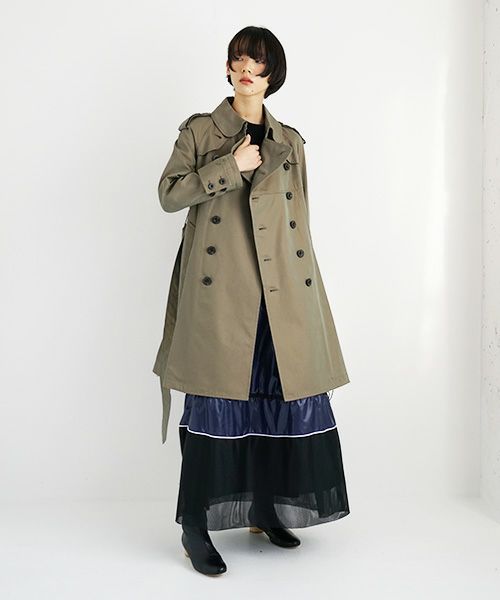 SWANLAKE スワンレイク.Circular trench coat[CO-734/Khaki]