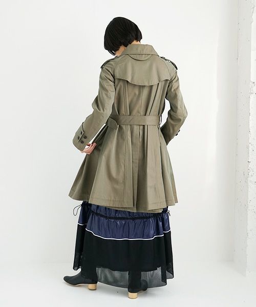 SWANLAKE スワンレイク.Circular trench coat[CO-734/Khaki]