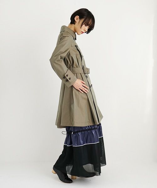 SWANLAKE スワンレイク.Circular trench coat[CO-734/Khaki]