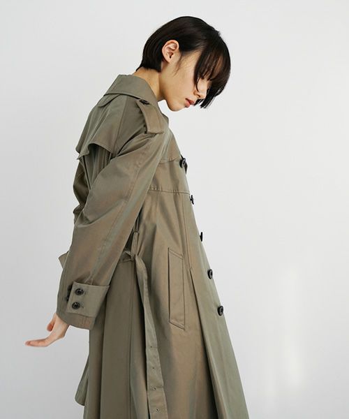 SWANLAKE スワンレイク.Circular trench coat[CO-734/Khaki]