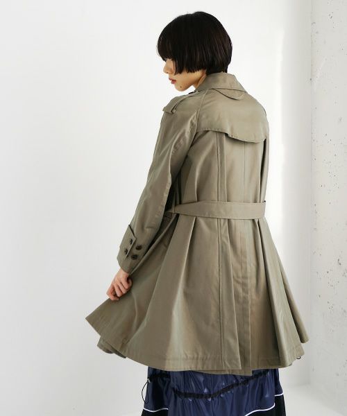 SWANLAKE スワンレイク.Circular trench coat[CO-734/Khaki]