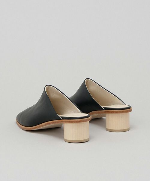 _Fot フォート wood heel mule sandals soft_circle(maple) [/black soft]_