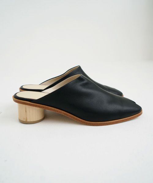 靴 _Fot wood heel mules octagon _fot フォート 「wood heel mules_square □」 - WEEKENDER SHOP