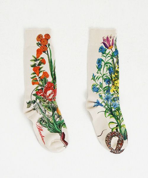 AHCAHCUM.あちゃちゅむ.flower socks[01シロ]