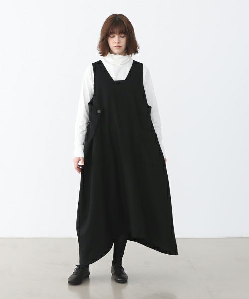Mochi.モチ.square neck dress [ma22-op-02/black/・1]