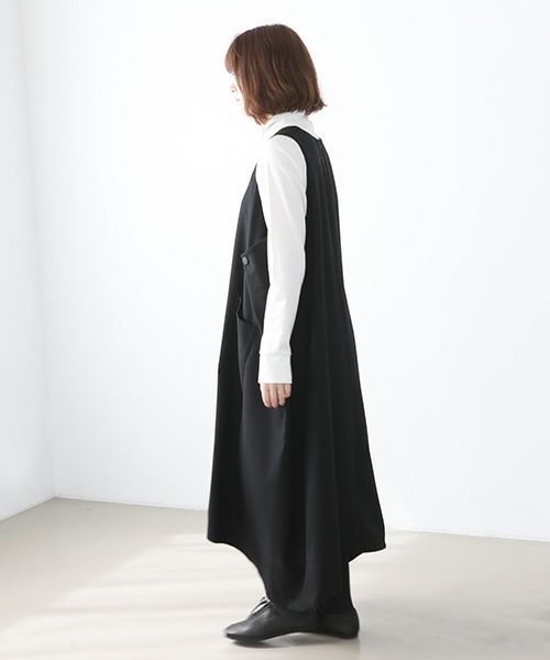 Mochi.モチ.square neck dress [ma22-op-02/black/・1]