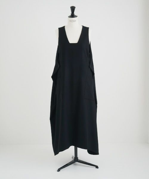 Mochi モチ square neck dress [ma22-op-02/black/・1]