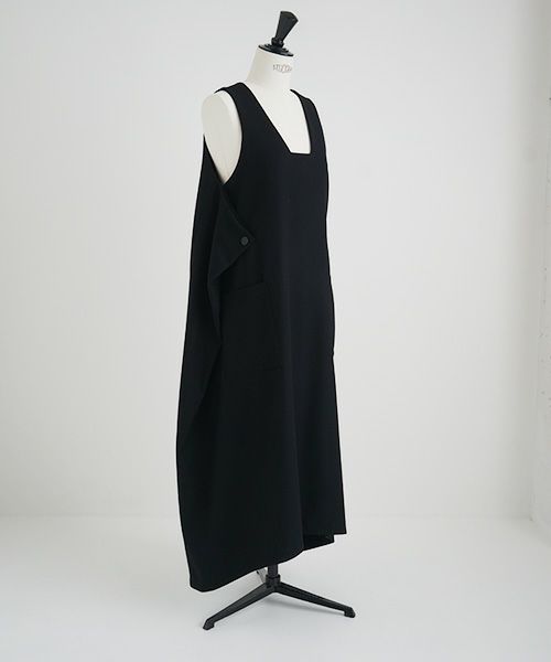 Mochi.モチ.square neck dress [ma22-op-02/black/・1]