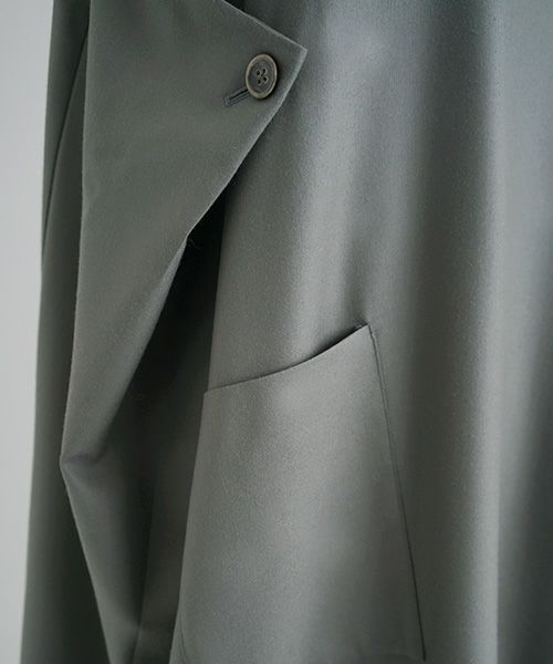 Mochi.モチ.square neck dress [ma22-op-02/green gray]