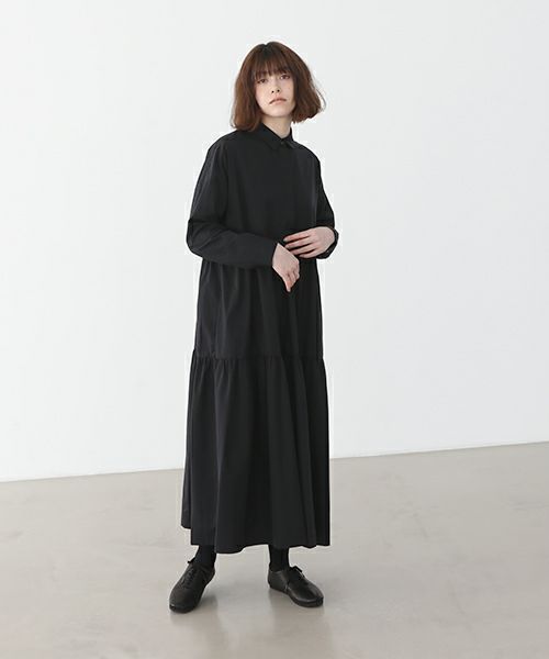 Mochi モチ tiered dress [ma22-op-03/black・2]