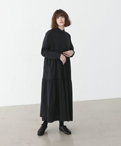 Mochi.モチ.tiered dress [ma22-op-03/black・2]