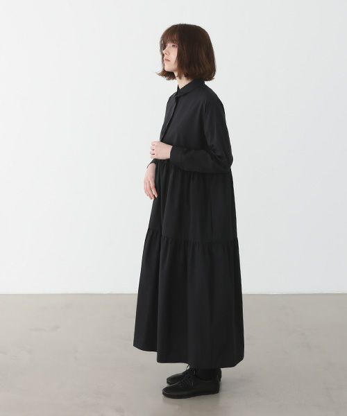 Mochi.モチ.tiered dress [ma22-op-03/black・2]