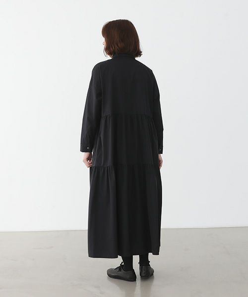 Mochi.モチ.tiered dress [ma22-op-03/black・2]