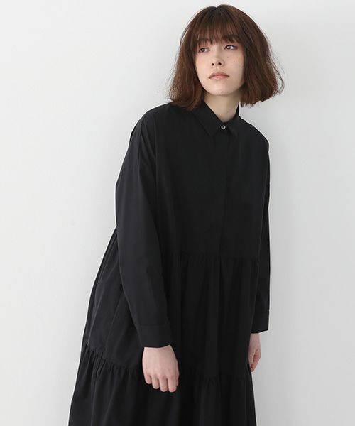 Mochi.モチ.tiered dress [ma22-op-03/black・2]