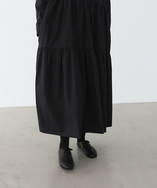 Mochi.モチ.tiered dress [ma22-op-03/black・2]