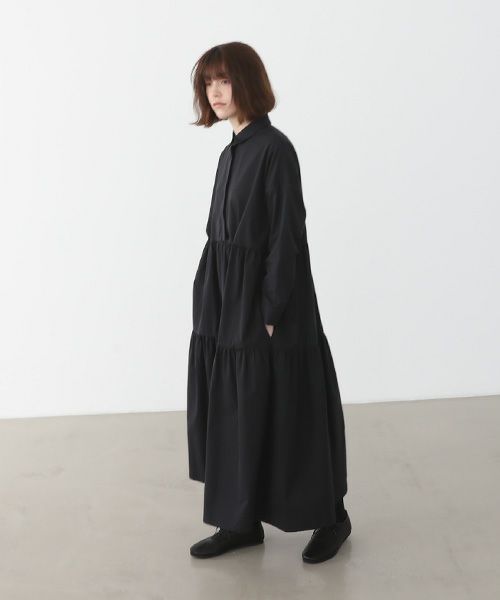 Mochi.モチ.tiered dress [ma22-op-03/black・2]