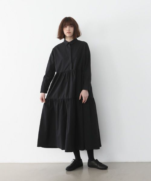 Mochi.モチ.tiered dress [ma22-op-03/black・2]