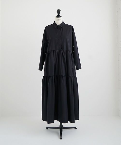 Mochi.モチ.tiered dress [ma22-op-03/black・2]