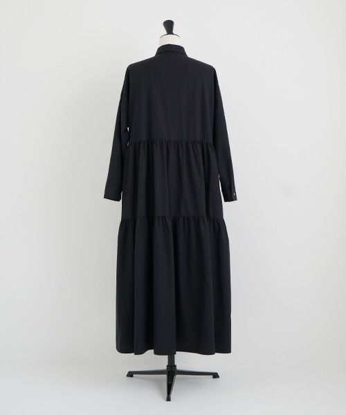 Mochi.モチ.tiered dress [ma22-op-03/black・2]