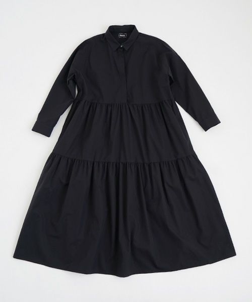 Mochi.モチ.tiered dress [ma22-op-03/black・2]