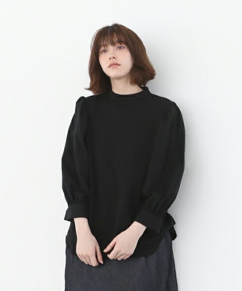 Mochi.モチ.volume sleeve tops [ma22-to-01/black]