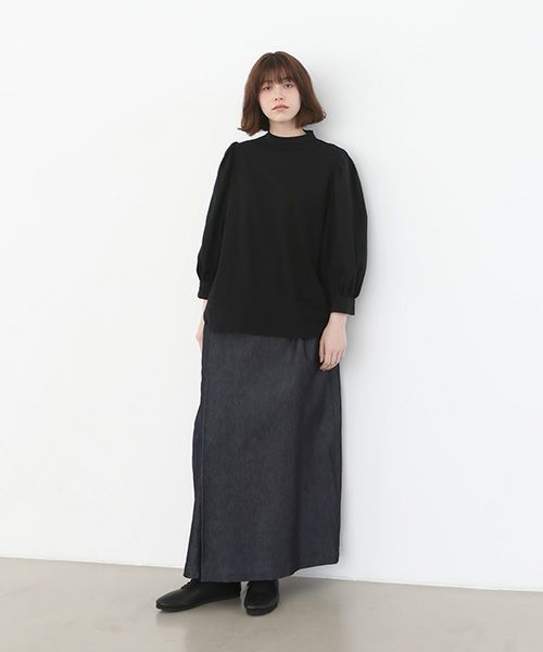 Mochi.モチ.volume sleeve tops [ma22-to-01/black]