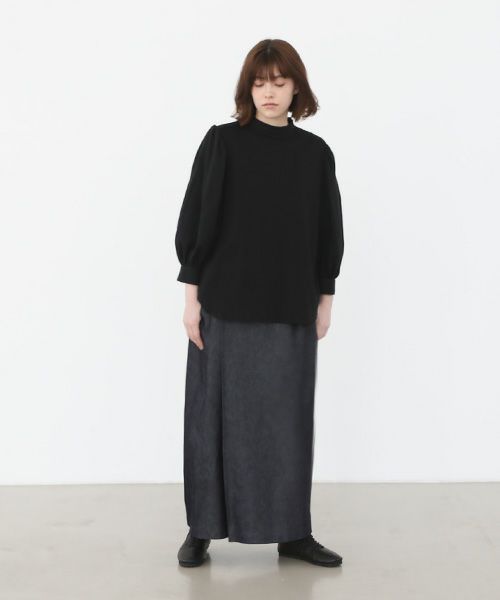 Mochi.モチ.volume sleeve tops [ma22-to-01/black]