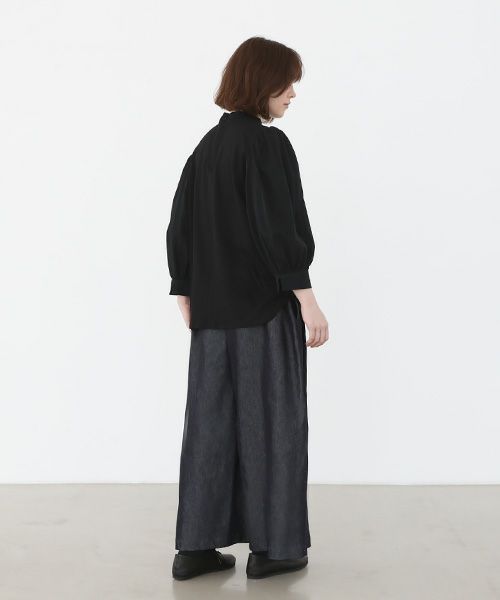 Mochi.モチ.volume sleeve tops [ma22-to-01/black]