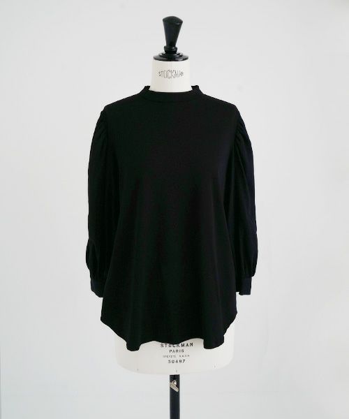 Mochi.モチ.volume sleeve tops [ma22-to-01/black]