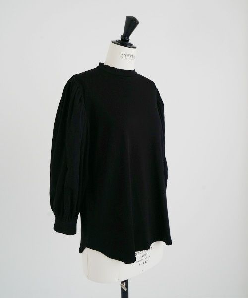 Mochi.モチ.volume sleeve tops [ma22-to-01/black]