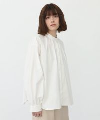 Mochi.モチ.cotton silk gather blouse [ma22-b-01/white]