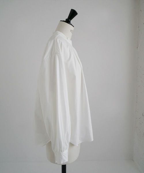 Mochi.モチ.cotton silk gather blouse [ma22-b-01/white]