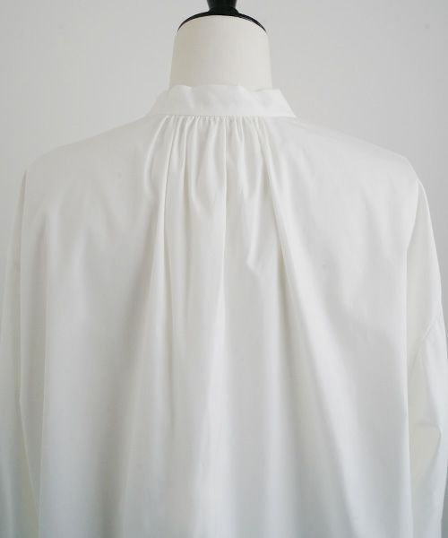 Mochi.モチ.cotton silk gather blouse [ma22-b-01/white]