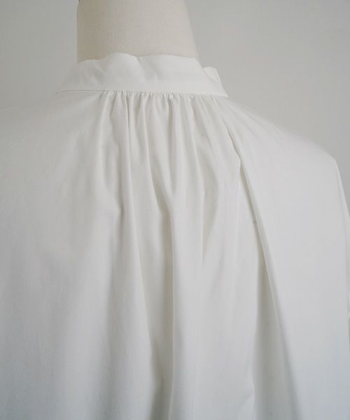 Mochi.モチ.cotton silk gather blouse [ma22-b-01/white]