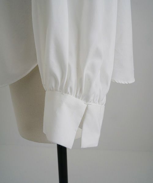 Mochi.モチ.cotton silk gather blouse [ma22-b-01/white]