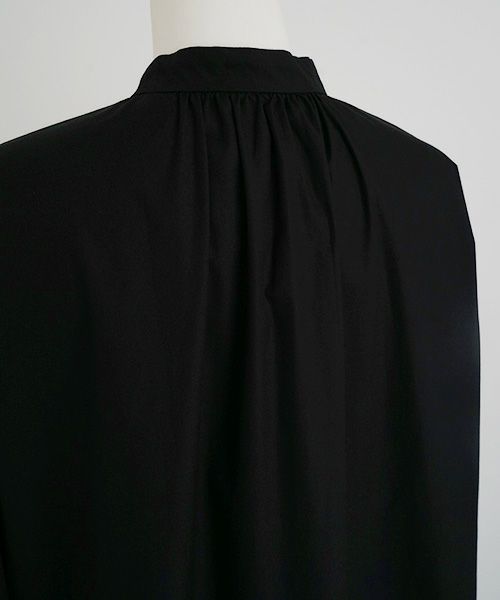Mochi.モチ.cotton silk gather blouse [ma22-b-01/black/・1]