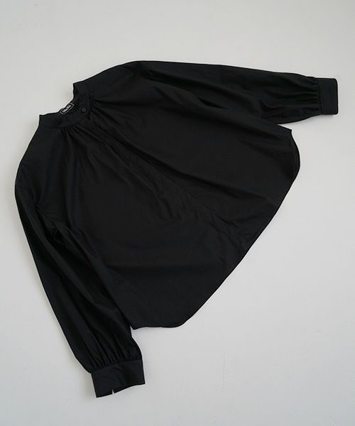 Mochi.モチ.cotton silk gather blouse [ma22-b-01/black/・1]