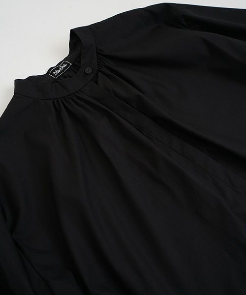 Mochi.モチ.cotton silk gather blouse [ma22-b-01/black/・1]
