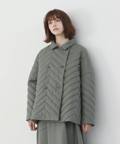 Mochi.モチ.quilted jacket [ma22-jk-02/green grey]