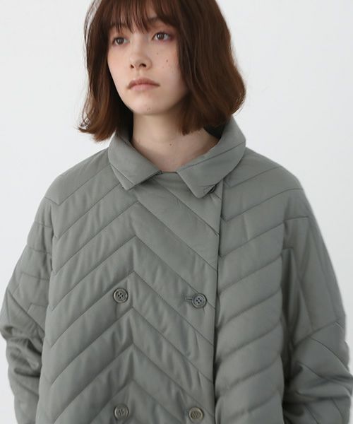 Mochi.モチ.quilted jacket [ma22-jk-02/green grey]