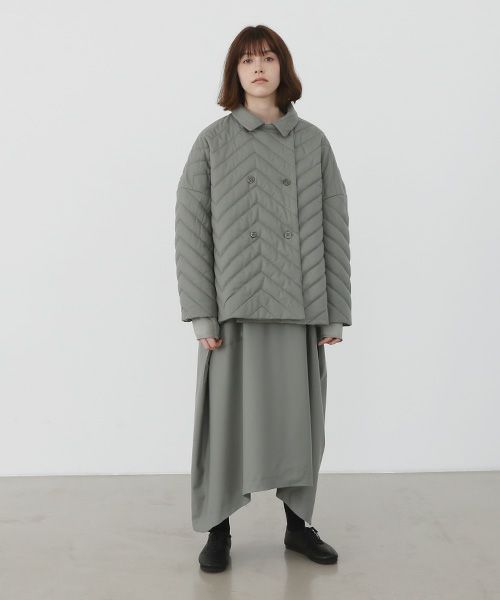 Mochi.モチ.quilted jacket [ma22-jk-02/green grey]