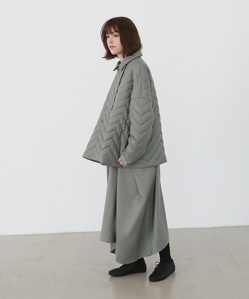 Mochi.モチ.quilted jacket [ma22-jk-02/green grey]