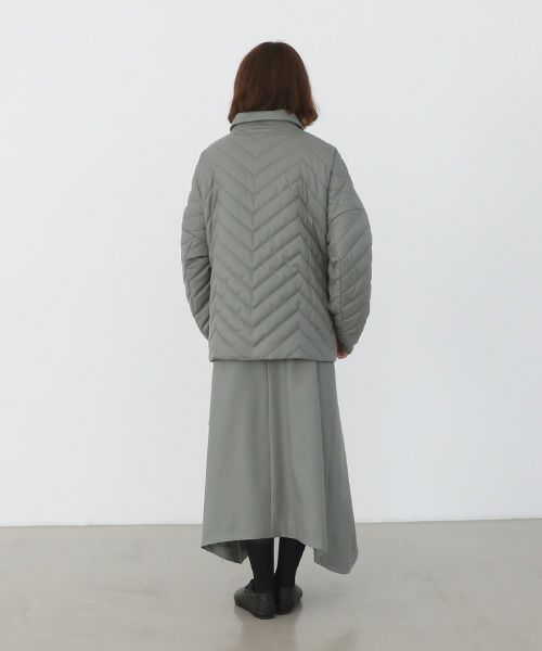 Mochi.モチ.quilted jacket [ma22-jk-02/green grey]