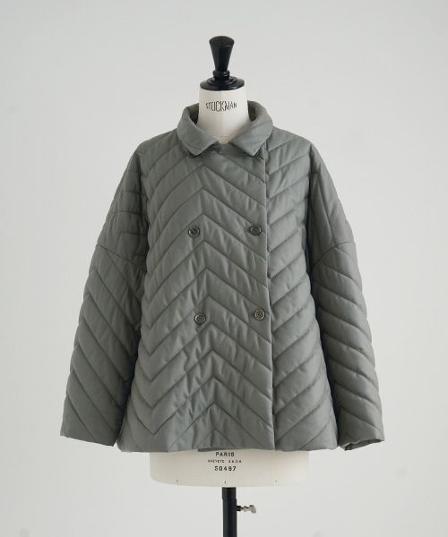 Mochi.モチ.quilted jacket [ma22-jk-02/green grey]